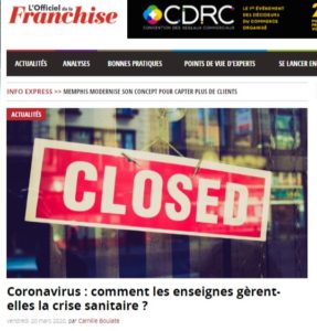 Article de L'Officiel de la Franchise avec le témoignage de Plus que PRO face à la crise liée au coronavirus